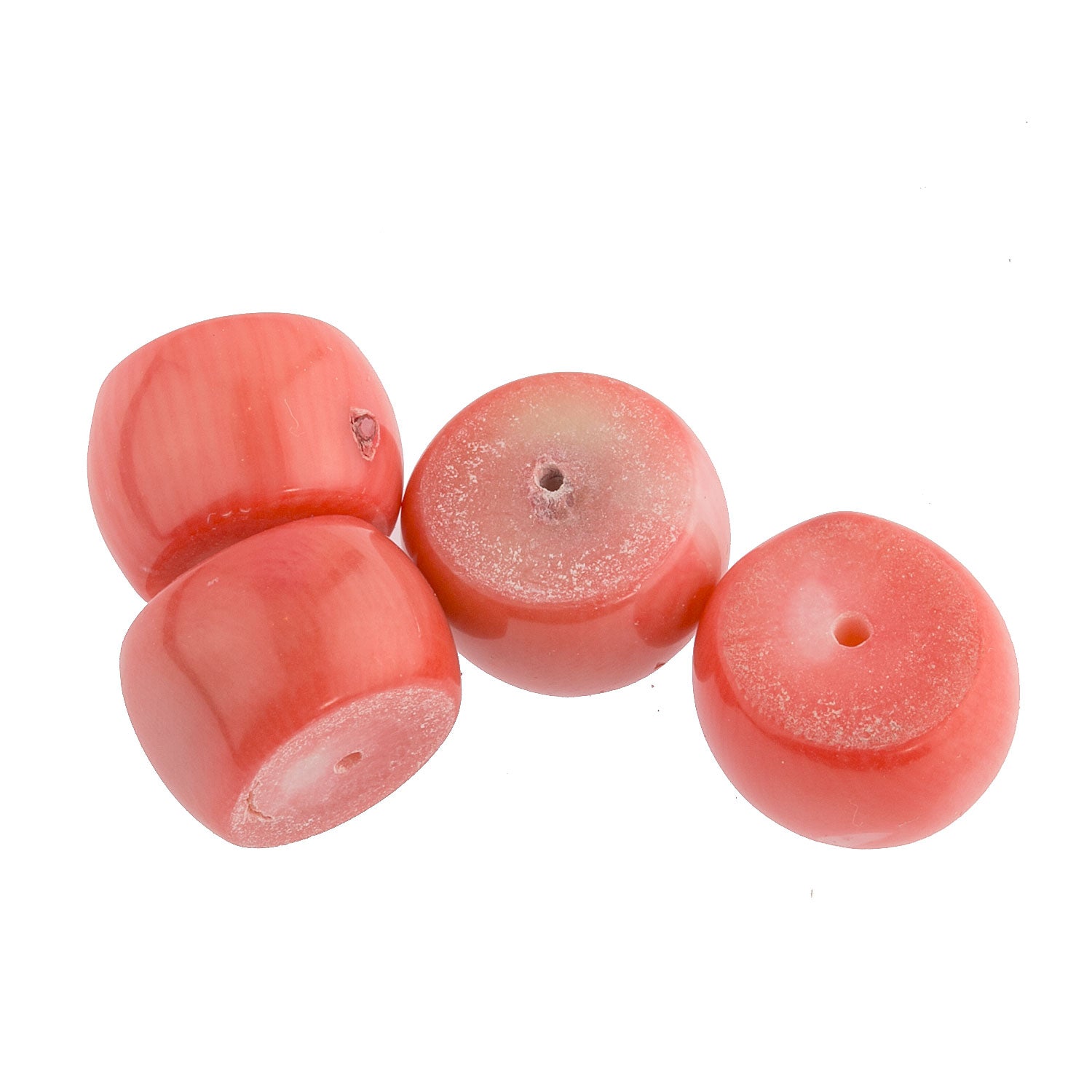 Bamboo coral drum beads, salmon color, 15x15mm to15-18mm. Pkg2. – Earthly  Adornments