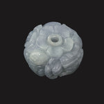 Lavender Blue Jadeite Carved Dragon Beads, with flowers. b4-jad502