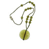 Chinese Peking Glass Necklace, translucent fern color. j-nlbd2215