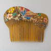 1950's Korean hand painted vintage hair comb with butterfly and foliage.    ac-h-242