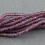 Old Rare Venetian Violet Rose Opal Glass Pony Beads. 3.5mm. 22 inch Strand.  B11-PP-1279