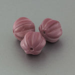 Vintage Rose Opal Glass Melon bead. Czechslovakia, 20mm. Pkg 1.. b11-pp-1280