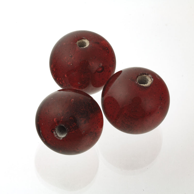 Chinese translucent berry jam red Peking glass bead, 21.5-24mm, Pkg 1. b11-rd-1049