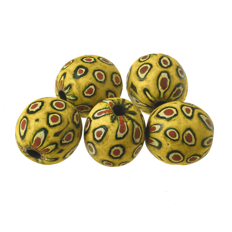 Ancient Indonesian Jatim bead replica. 20mm. pkg of 1. b1-893