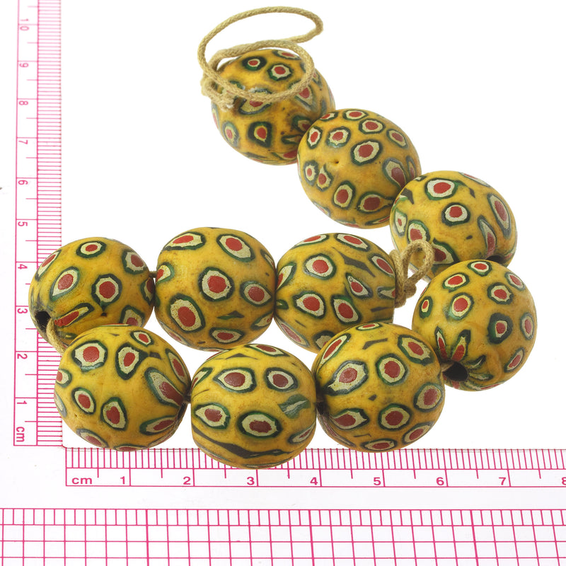 Ancient Indonesian Jatim bead replica. 20mm. pkg of 1. b1-893