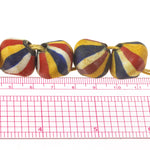 Ancient Indonesian Pelangi Striped Jatim Bead.  18x21mm.  Modern reproduction. Java. Pkg 1. b1-991