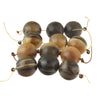 Vintage Buffalo Horn trade beads, West Africa. 1 Str. of 3 beads. 25 - 26mm. b3-ho37