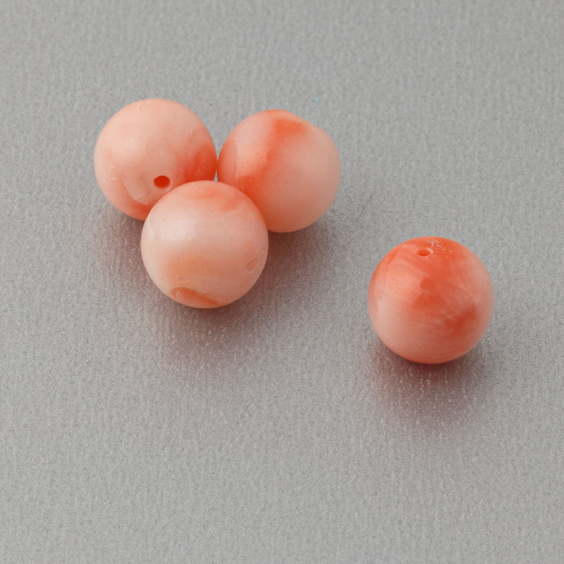 Varigated Coral 6mm round beads, natural, smooth polish. Pkg 6. B4-cor481