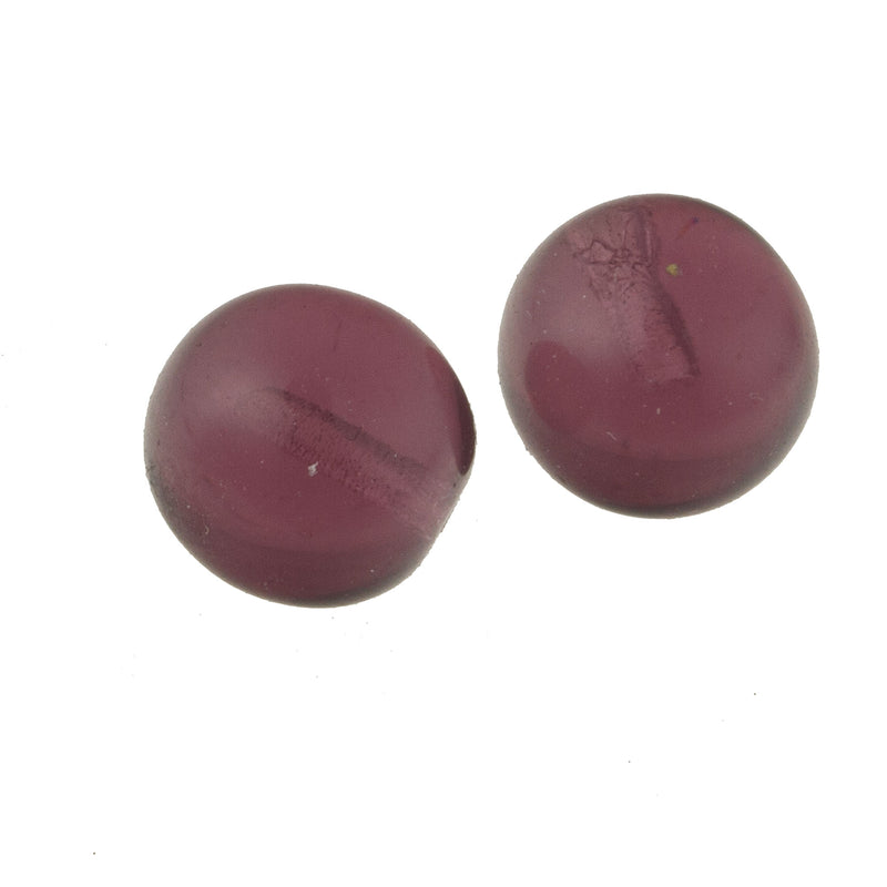 Amethyst Gem Quality Half-drilled rounds. Natural, deep purple.  10mm. Pkg 1. b4-ame236