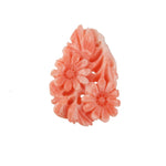 Salmon Pink Coral Cabochon carved floral design, natural, untreated.  b4-cor465