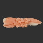 Salmon Pink Coral Cabochon carved floral design, natural, untreated.  b4-cor468