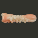 Salmon Pink Coral Cabochon carved floral design, natural, untreated.  b4-cor469