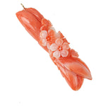 Salmon color Coral Pendant, carved floral design, natural, untreated.  b4-cor470