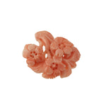 Salmon Pink Coral Cabochon carved floral design, natural, untreated.  b4-cor475