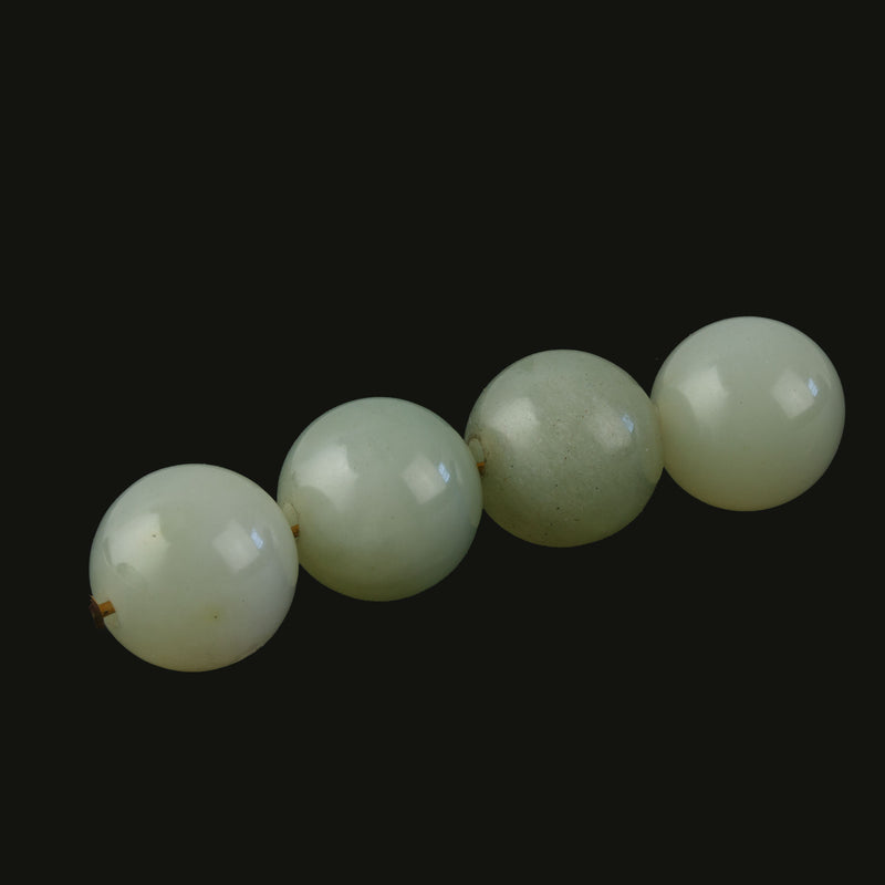 Celadon Green "Hisu jJade", bowenite serpentine 12mm rounds 6 pcs. b4-ser515