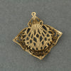 Antique finish 24k gold plated brass filigree pendant with setting for 18mm cabochon. 32x35mm. 1 pc. b9-2183g (