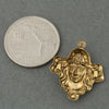 Art Nouveau style antique finish 24k gold plated stamped brass charm. 22x27mm Pkg. of 2. b9-0525g