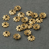 Antique finish gold plated  brass tiny fluted bead cap 3.5mm. 18 pcs. b9-2418g