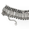 Rhinestone Bracelet, Art Deco look with rhinestones and black glass.  Circa 1950s-60s. j-brcs652