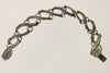 Sterling silver and abalone inlay link bracelet.  Vintage pre-eagle 1940s Mexico.  Signed. brvs989