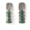 Earrings made from an upcycled 1940s  Navajo sterling silver and turquoise bracelet. ervs911