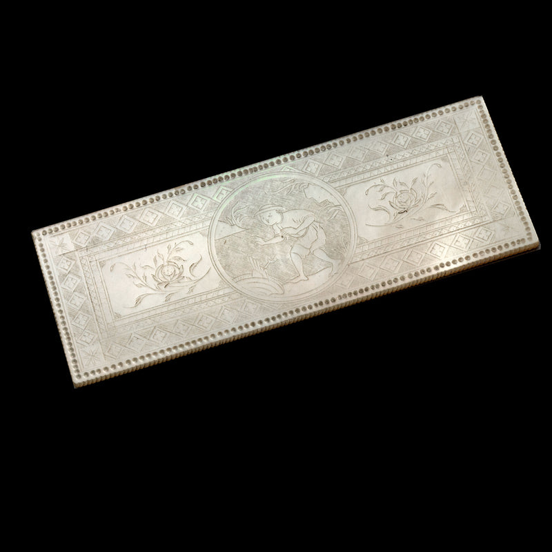 Carved Mother of Pearl Gaming, Counter Antique, 18th c. Chinese. Pkg 1. B15-mop139