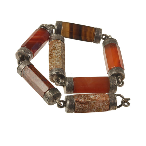 Victorian Scottish Hexagonal agate gemstone bracelet. j-brvn1008