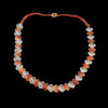 Carnelian and Clear Quartz Diamond Shaped Bead Necklace. 20". nlbd1000