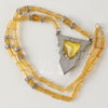 Art Deco Rhinestone and yellow Czechoslovakian bead Necklace. 24.5" nlbd-2213