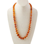 Baltic Cognac Amber artfully faceted bead necklace.  24 inches. nlbd2214