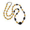 Art Deco Bumble Bee, Yellow  & Black Bakelite bead necklace. nlbk807