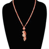 Natural Coral Carved Flower Pendant and coral bead necklace. nlfn123