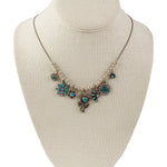 Southwestern Turquoise blue and silver concho necklace. nlvs750