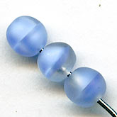 West German frosty blue givre rounds. 6mm. Pkg of 10.