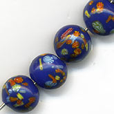 Vintage Murano Moretti millefiori glass flower beads.1950s. 12x7mm –  Earthly Adornments