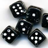 Czech Glass Dice Bead. 8mm square. Pkg of 10. B11-BW-0584