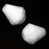 Vintage German faceted white glass bicone beads. 8x6mm Pkg of 5. 