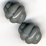 Vintage pressed gray German glass beads. 10mm Pkg of 10.