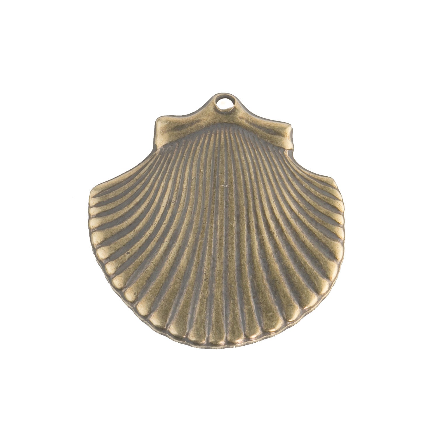 b9-0862-Vintage stamped brass seashell. 20mm Pkg. of 4 – Earthly