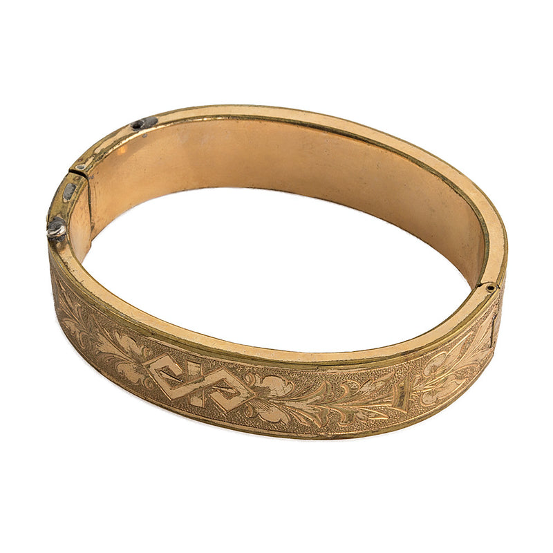 Victorian gold-washed engraved Greek revival bangle. brvc357 – Earthly ...