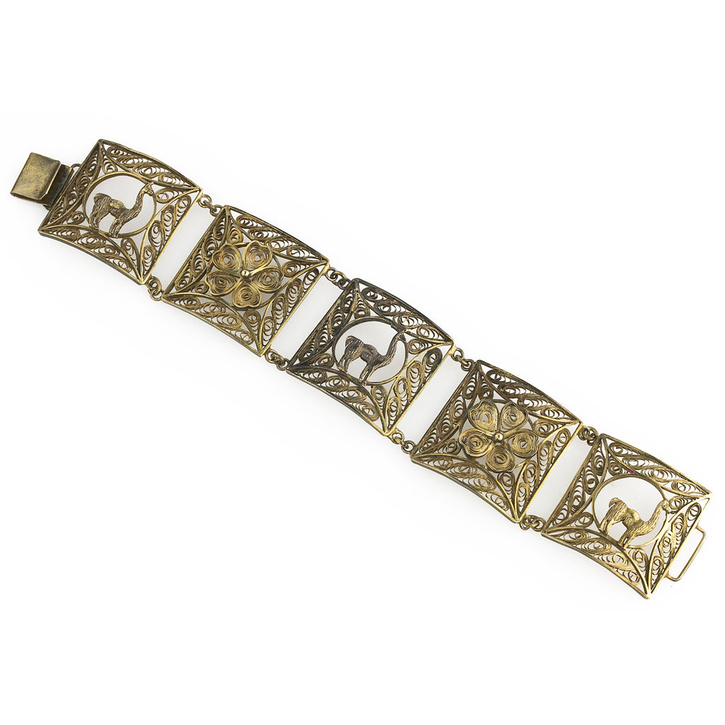 Lucky Brand Brass & Pewter-tone Filigree Leaf Bracelet 7