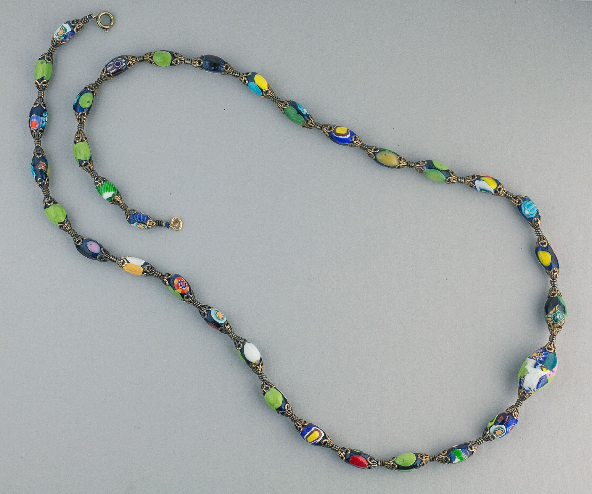 Vintage Murano CLASSIC MILLEFIORI Glass Beads NECKLACE