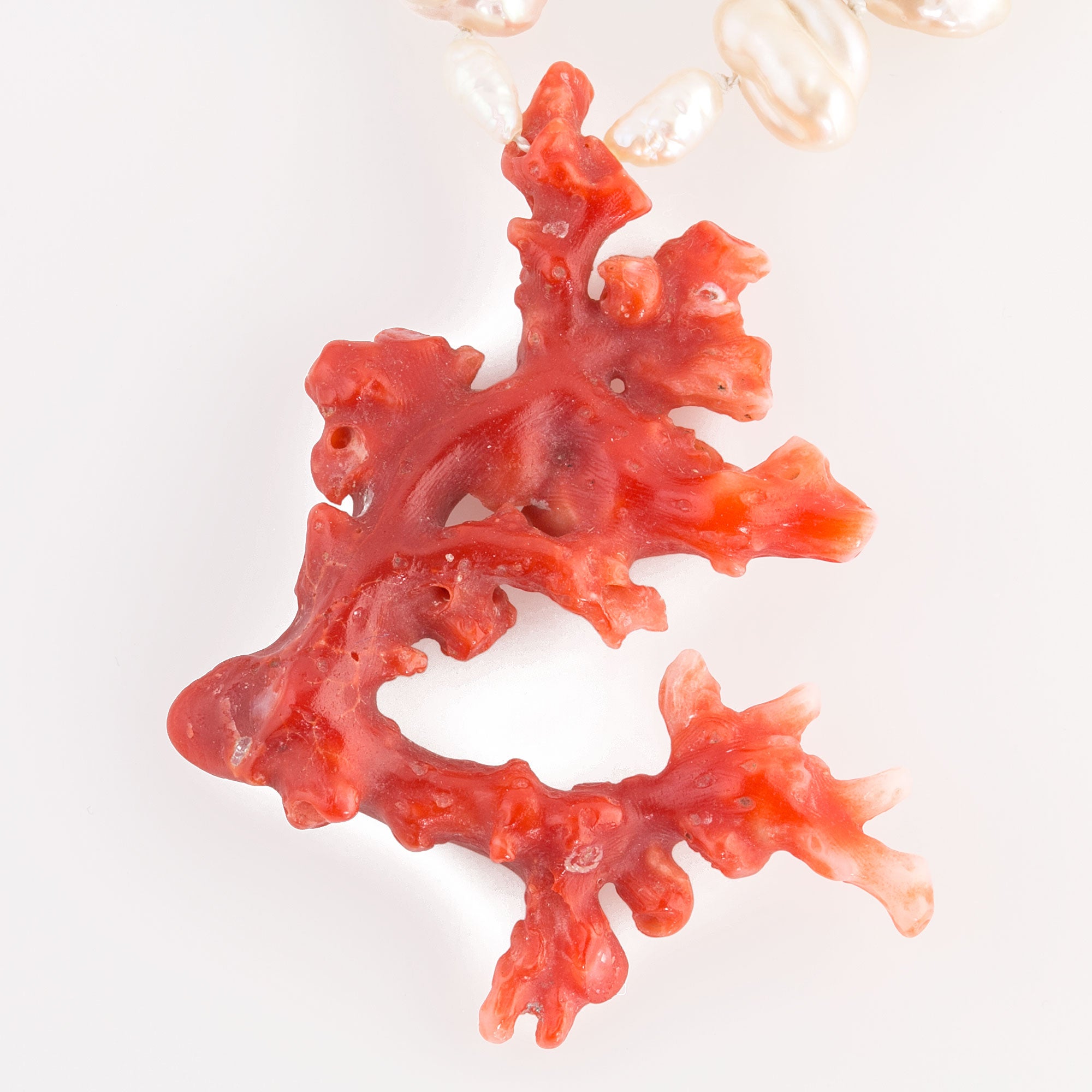 White Branch Coral Necklace 23 Inch Thick Natural Branch Coral