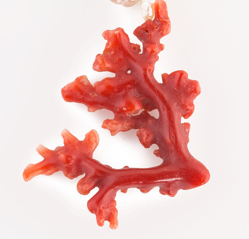 Vintage Italian Mediterranean Red Branch Coral Beads Beaded